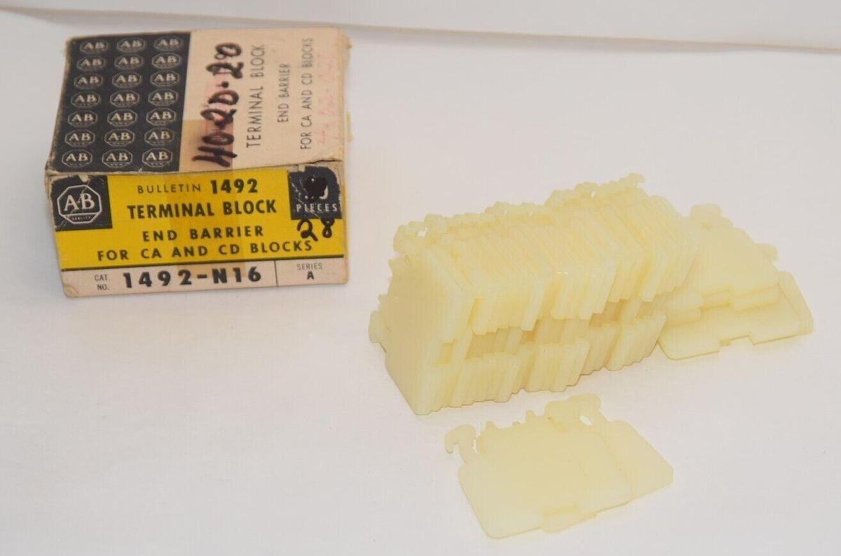 (NEW - Box of 28) ALLEN BRADLEY 1492-N16 End Barrier For CA and CD Blocks