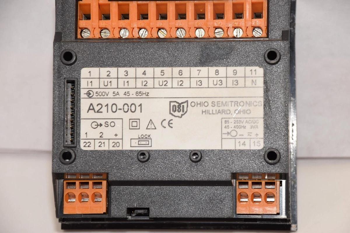 Used OHIO SEMITRONICS A210-001 , A210001 500V 5Amp 45-65Hz Display Module