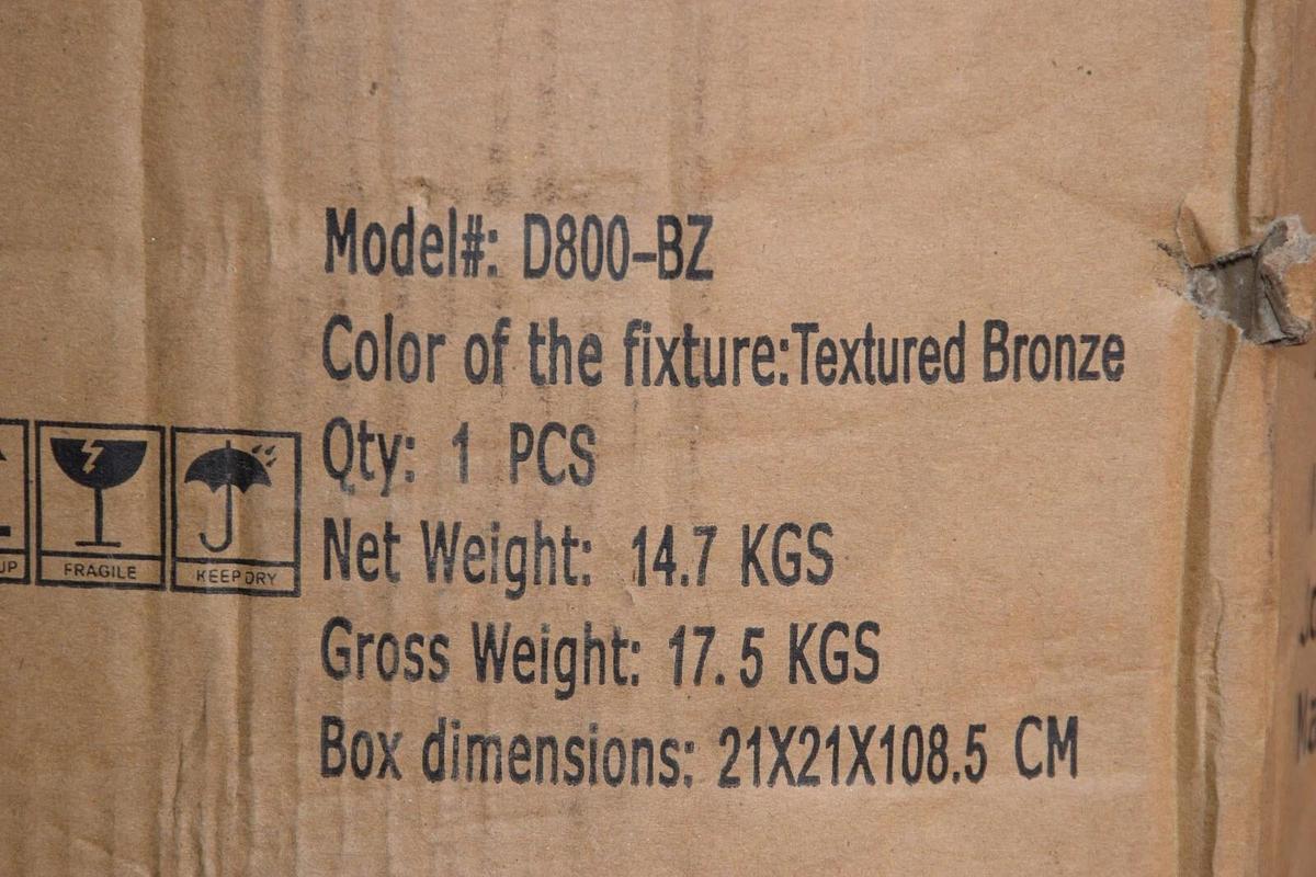 Used Dabmar Lighting D800-BZ D800BZ Powder Coated Cast Aluminum Bollard Bronze (NEW)
