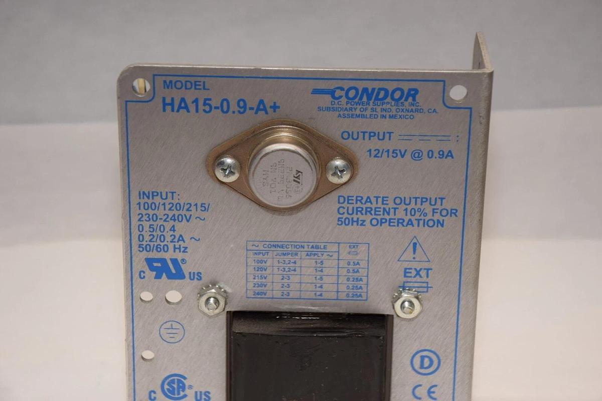 Used CONDOR HA15-0.9-A+ 12/15V @ 0.9A Power Supply