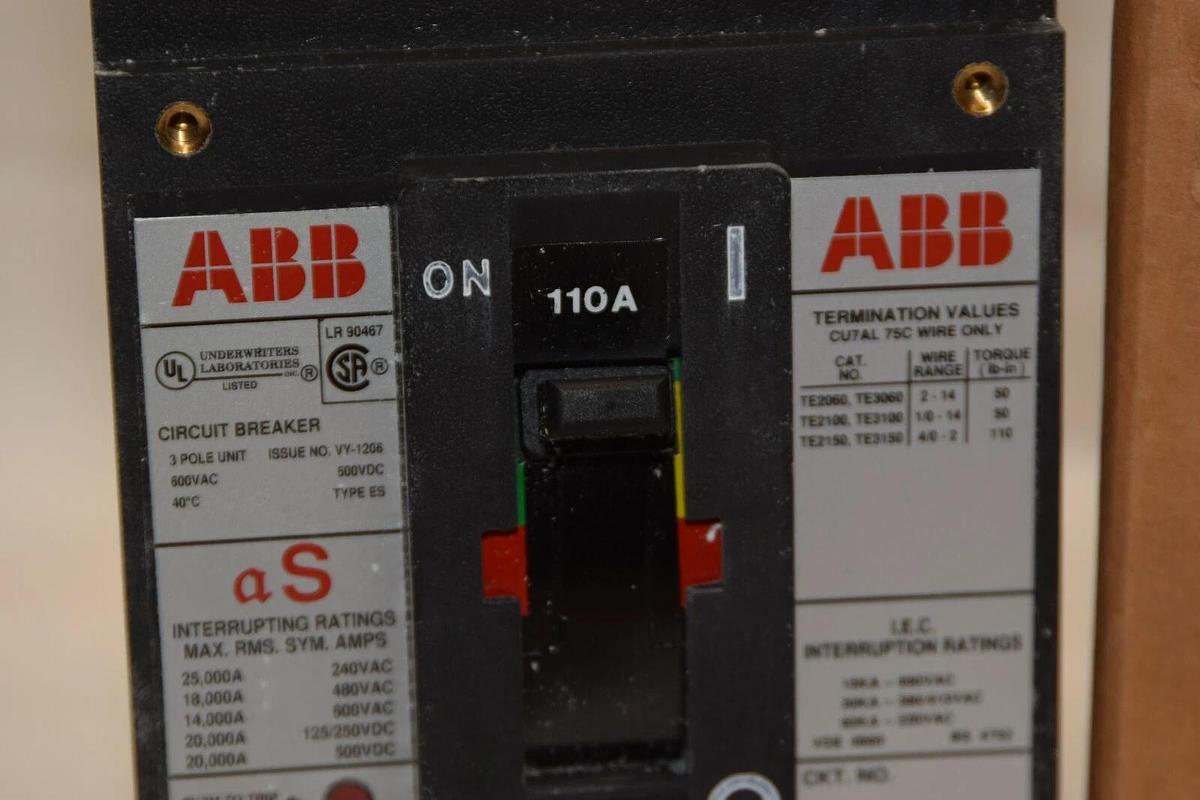 (NEW) ABB ESB63110L 110A 110 Amp A 600V 3P Circuit Breaker
