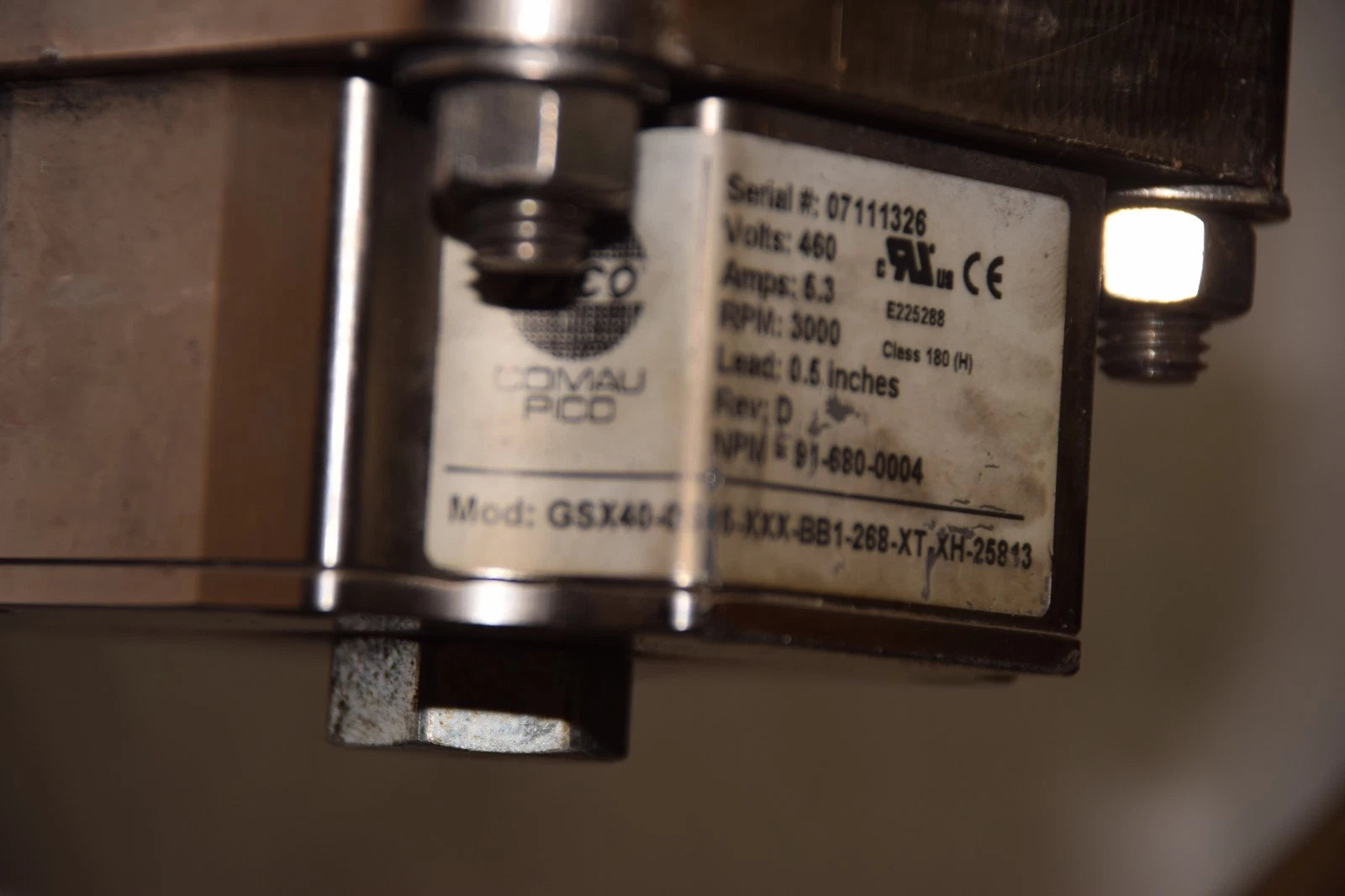 Refurbished PICO GSX40-0605-XXX-BB1-268-XT-XH-25813 Servo Actuator 460V 3000 RPM