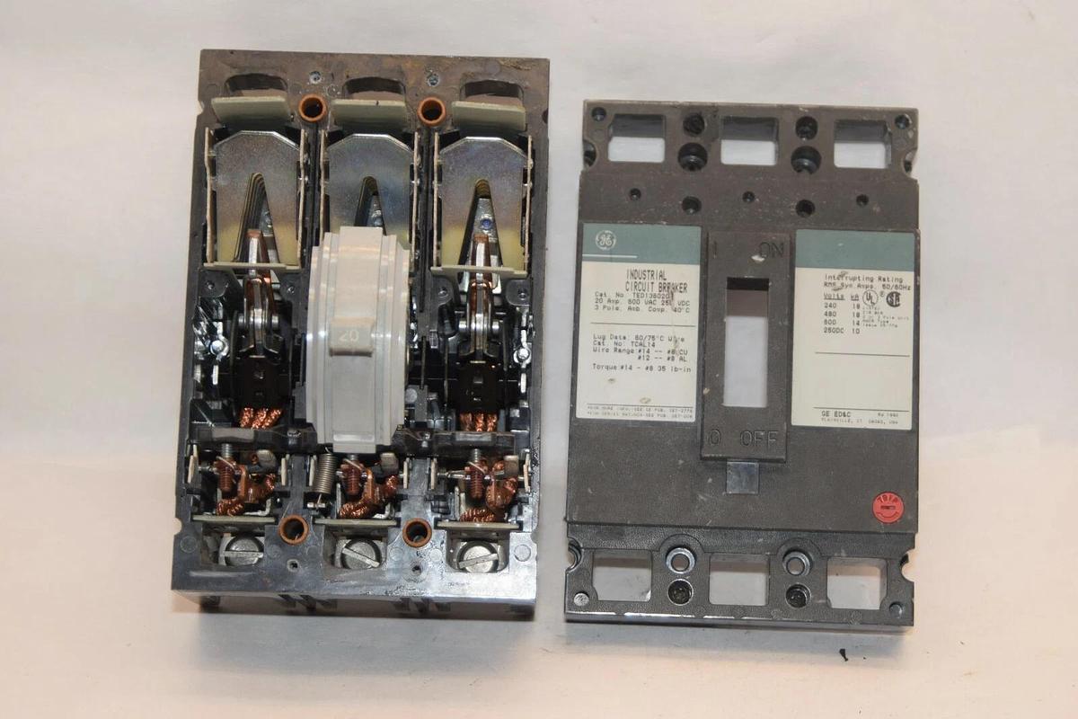 Refurbished GE GENERAL ELECTRIC TED136020 20A 20 Amp A 600Vac Circuit Breaker