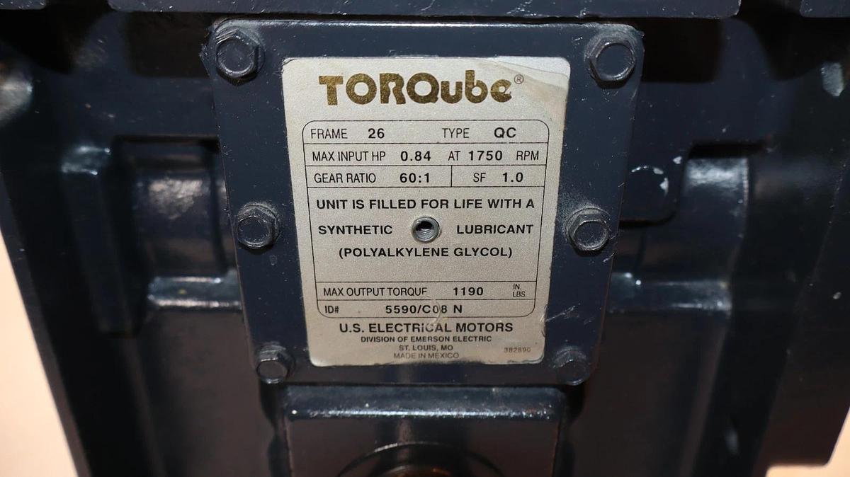 Emerson Torqube Gear Box Speed Reducer US Motors 26 QC 60:1 5590/C08 N (New)