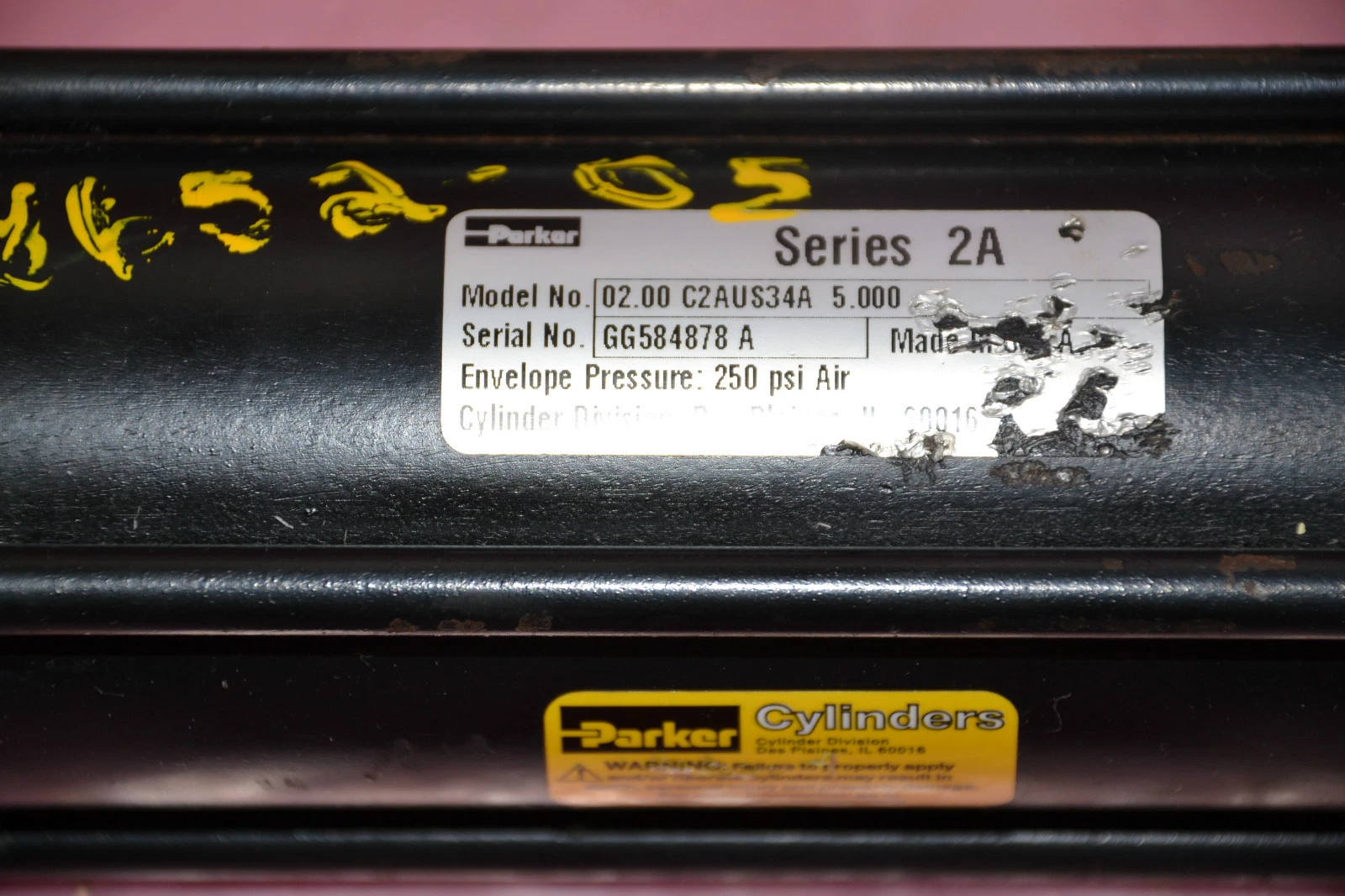 Refurbished PARKER CYLINDER 02.00 C2AUS34A 5.000 02.00C2AUS34A5.000 SER. 2A 250 PSI 250PSI
