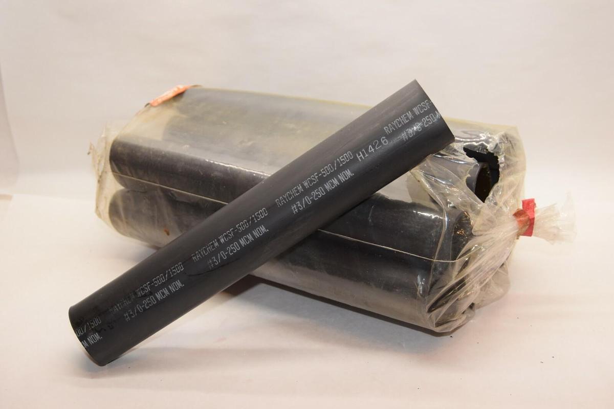 (NEW - Pack 10) RAYCHEM / THERMOFIT WCSF1500-12-A 12" Black Heat Shrink Tubing