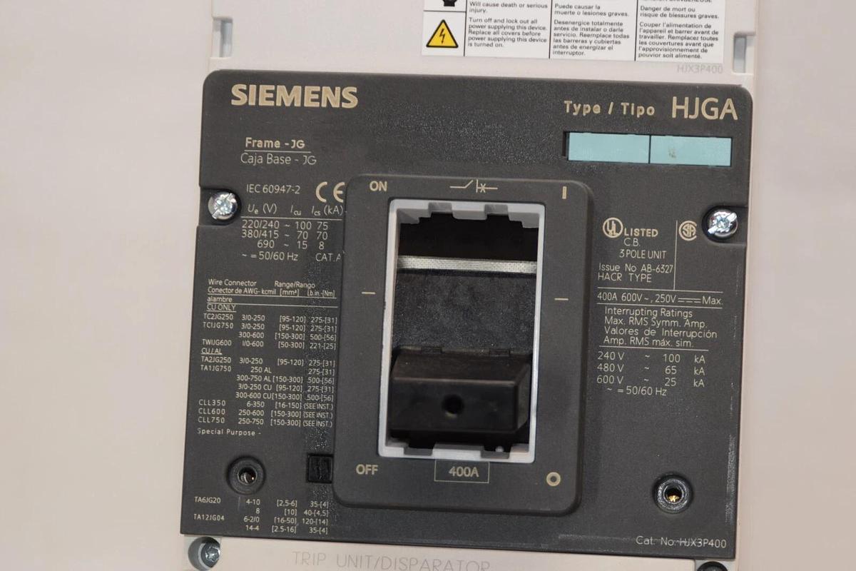 SIEMENS 3VL4140-2GE33-0AA0 Breaker 400 Amp 400A A  HJX3P400 HJGA