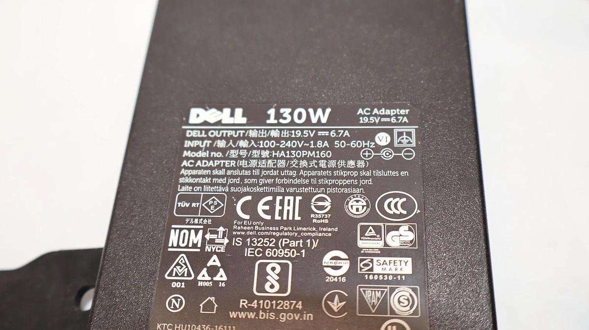 Used DELL HA130PM160 19.5V-6.7A , 130W AC Adapter 100-240v 1.8a