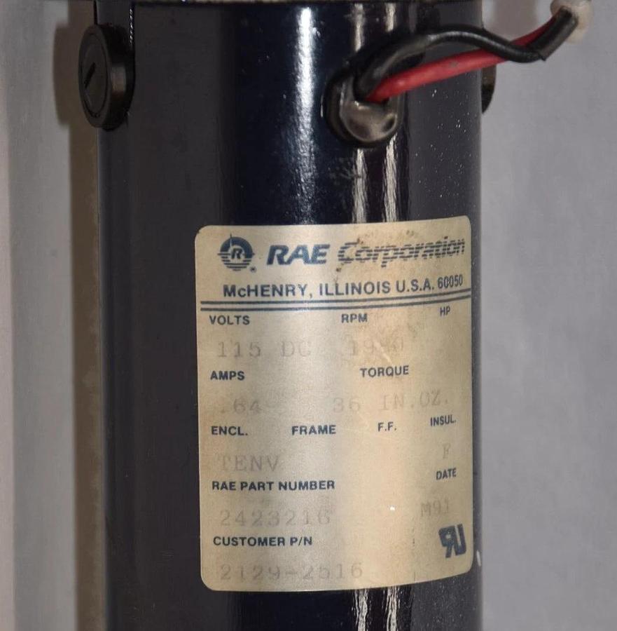 Used RAE Corporation Servo Motor 242316 115vdc TENV  36in oz 1980rpm