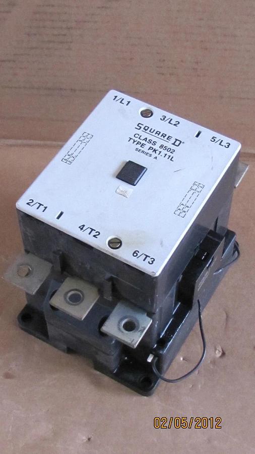 Used SQUARE D CONTACTOR 8502 PK1.11L 8502PK1.11L 8502PK111L SER A 110/120V COIL