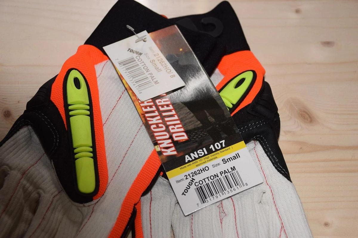 KNUCKLEHEAD DRILLER X10 WORK GLOVES TOUGH COTTON PALM 21262HO Small S NEW