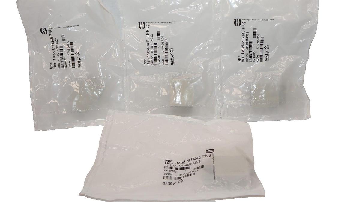 Harting Male Module Insert Han 1MOD-M RJ45 Plug 09140014622 (New - Lot of 4)