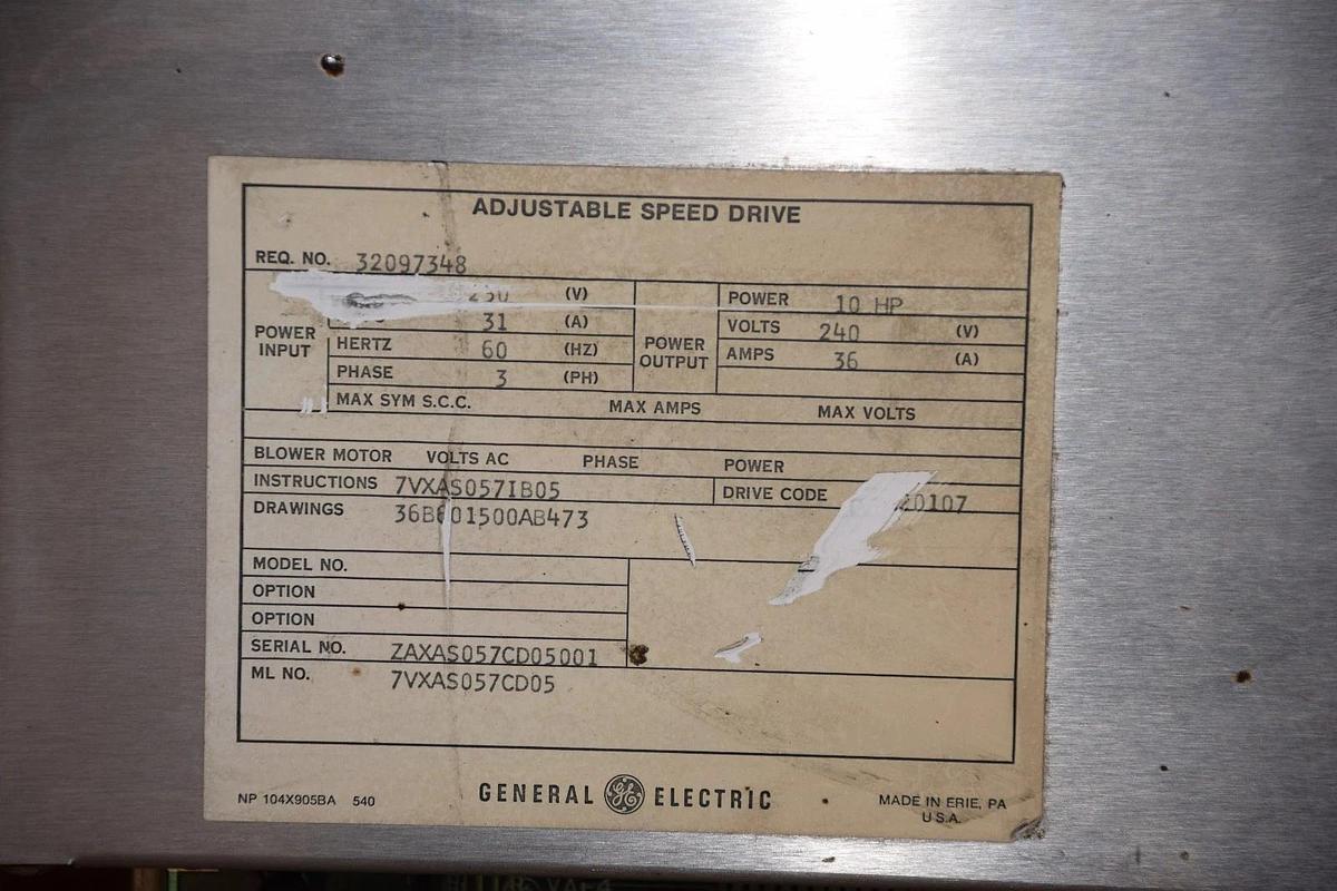 Used GE GENERAL ELECTRIC DC-300 Adjustable speed drive 7VXAS057CD05  10HP 240V
