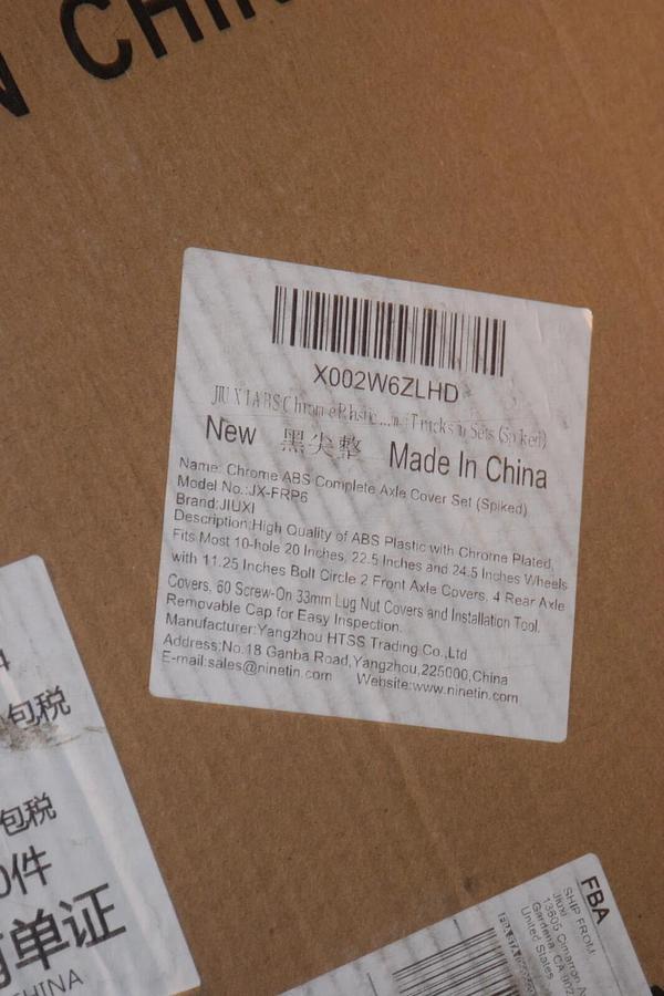 (NEW) JIUXI JX-FRP6 33mm Chrome ABS Complete Axle Cover Set (Spiked)