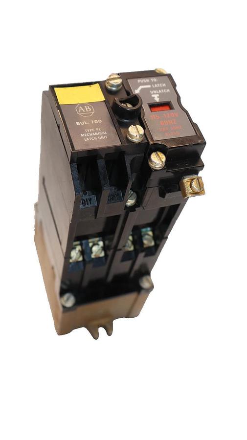 Used Allen Bradley Relay 700-PLLA1 Mechanical Latch Unit 700-P400A1 60A Coil: 120V