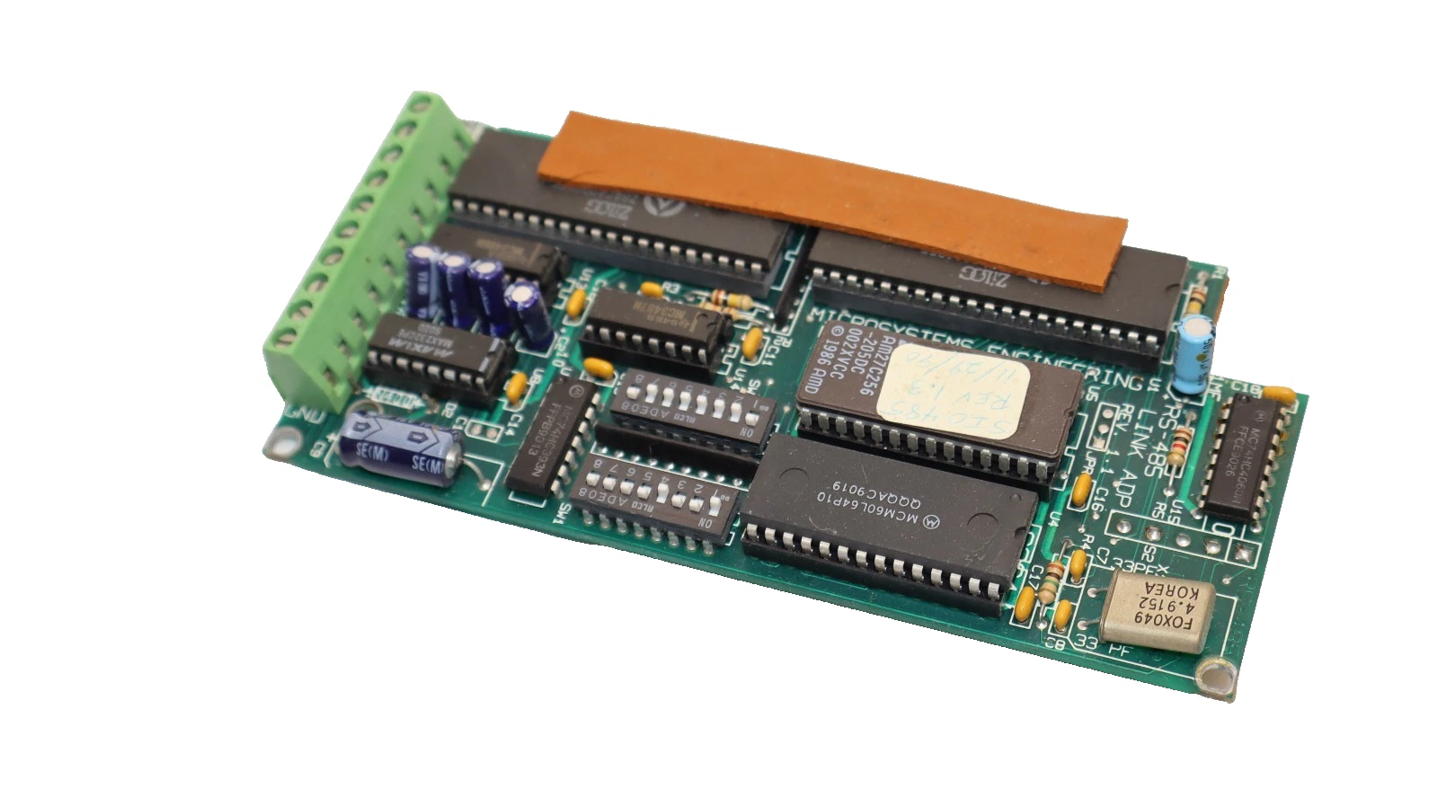 Used Microsystems Engineering RS-485 , RS485 Link ADP Rev 1.1 Circuit Board