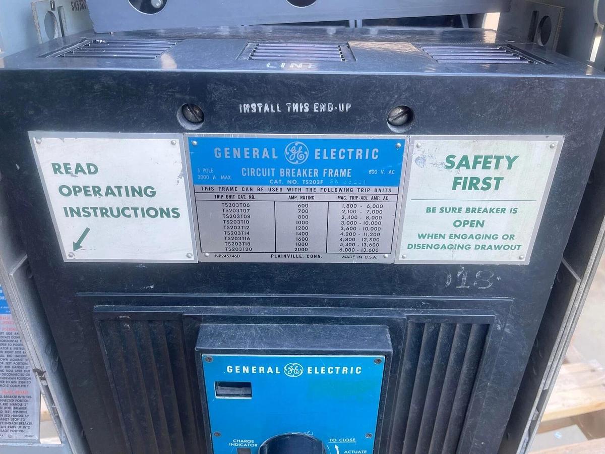 Used General Electric GE Power Breaker Circuit Breaker TS203F 2000a 2000 Amp Trip