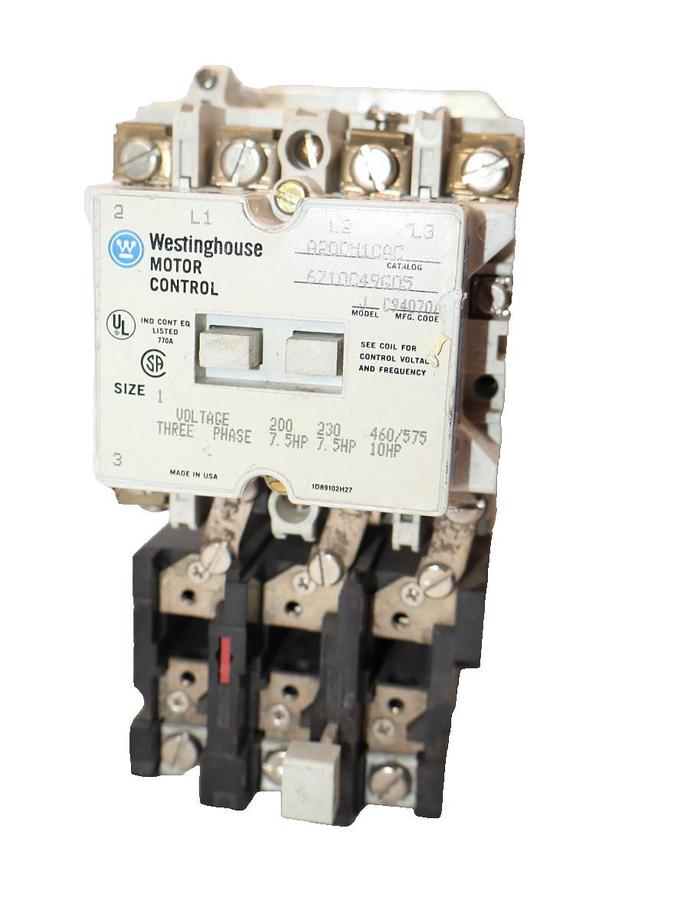 Used Westinghouse Motor Control Starter Size Sz 1 A200M1CAC 110/120V Coil *No Heater*