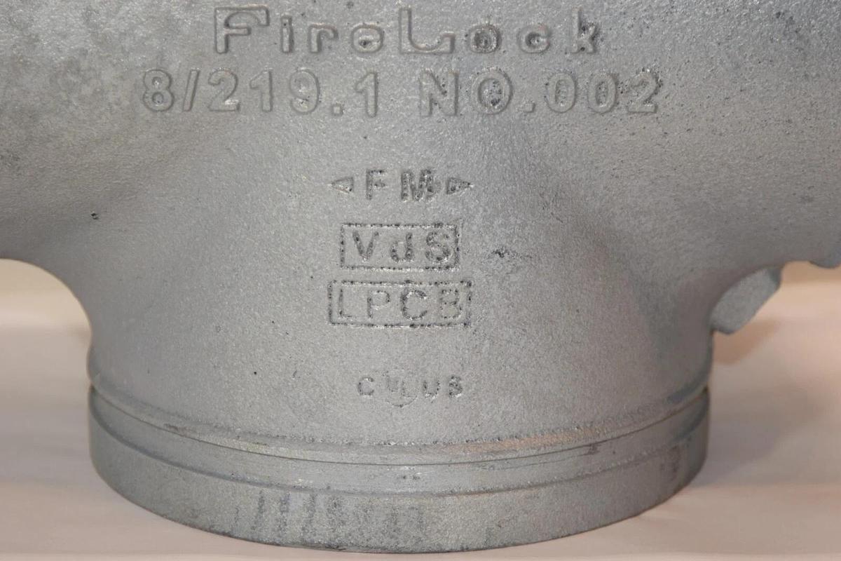 (NEW) VICTAULIC 8/219.1 No. 002 8" Firelock Galvanized Tee T Fitting