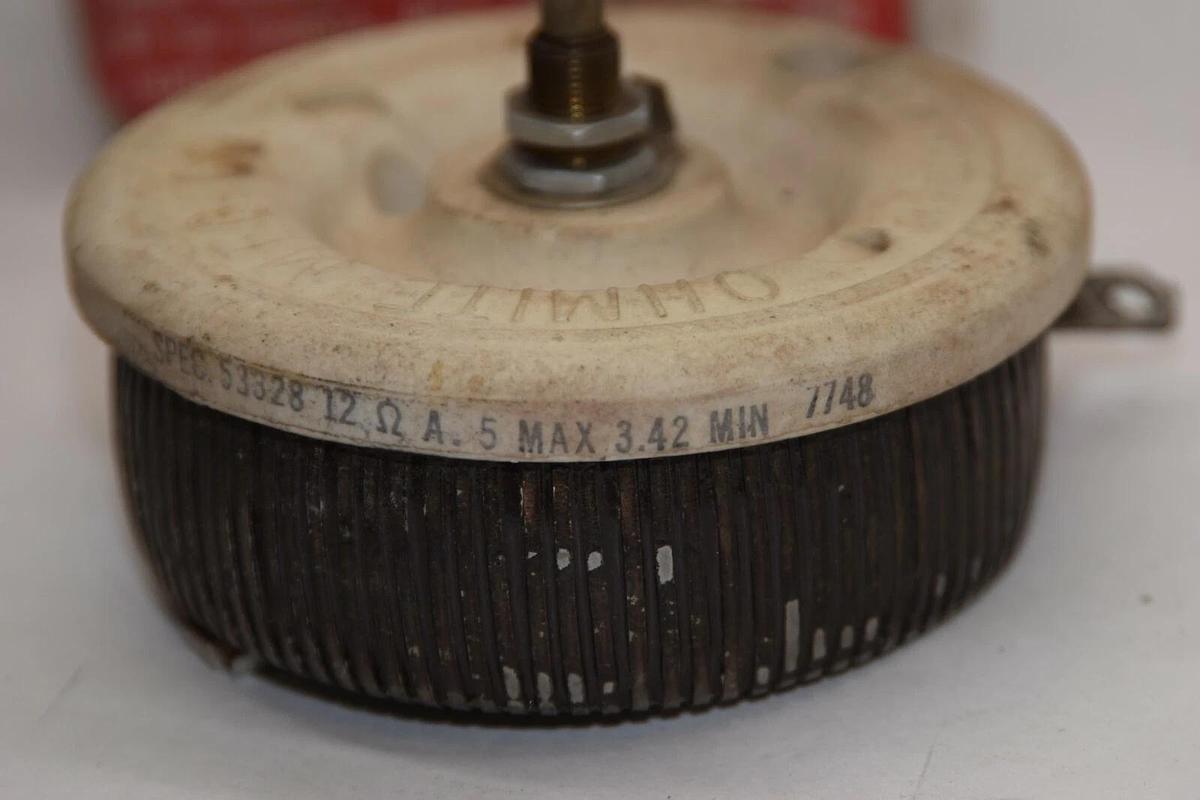 (NEW) OHMITE 53328 7748 12Ω 5A Rheostat Ceramic