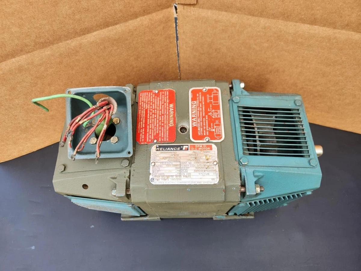 Used Reliance RPM III DC Motor DC0189ATY 3hp 3 hp 1750rpm 180v  cont