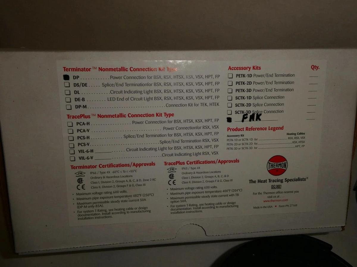 Thermon 58961 Kit Bundle Adpt Terminator DP/FAK-1 DP FAK-1 DPFAK-1 NEW