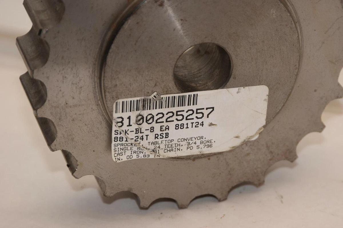 (NEW) REXNORD 881-24T 88124T SPK-BL-8 3/4" Bore Tabletop Conveyor Sprocket