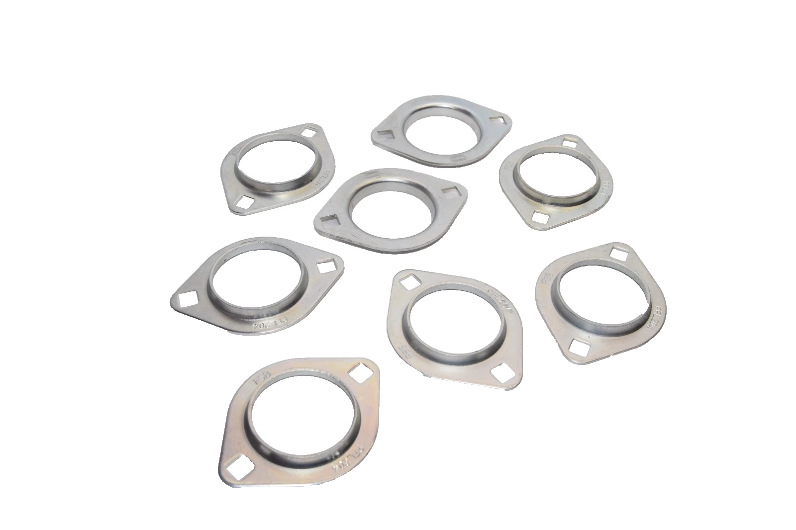 PFL204 Oval 2 Bolt Pressed Steel Bearing Housing for 204 insert (New - Lot of 8)