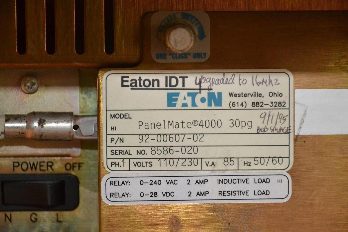 Used Eaton IDT PanelMate CRT Module 91-00992-02 w/ Controller 92-00607-02 110/230v