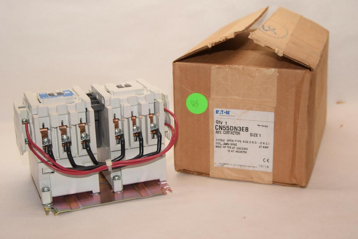 (NEW) EATON CN55DN3EB Size 1 3P 208V 60Hz 27A 27 Amp 27 A Reversing Contactor