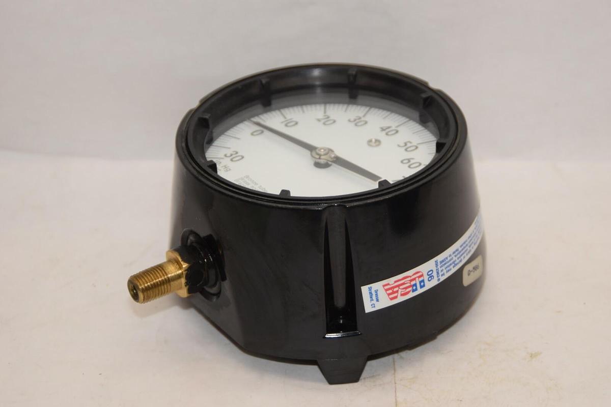 (NEW) ASHCROFT Q-586 30-100psi 5" Face Brass Socket Gauge