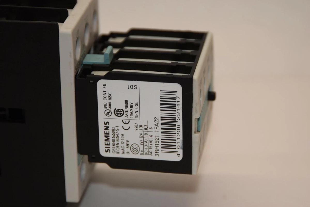 Used SIEMENS 3RT1023-1B..0 3RT10231B 24V Coil Contactor With L0160503