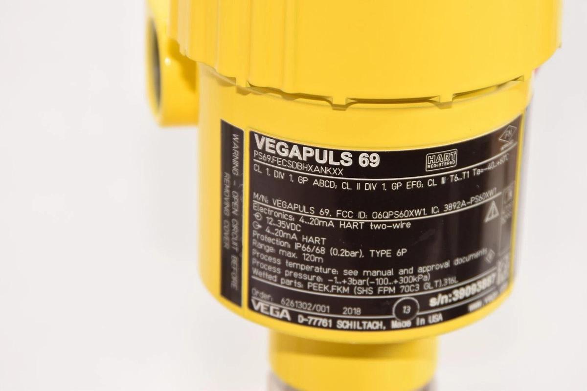 Used Vega VEGAPULS 69 RADAR LEVEL TRANSMITTER  PS69,FECSDBHXANKXX  PS69 FECSDBHXANKXX