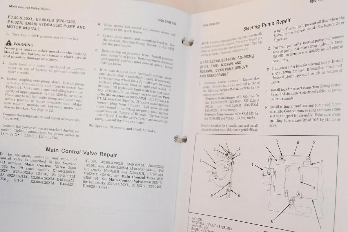 Used Hyster 1596596 Service Manual For Electric E70-120Z, E100ZS D098 E70 120Z repair
