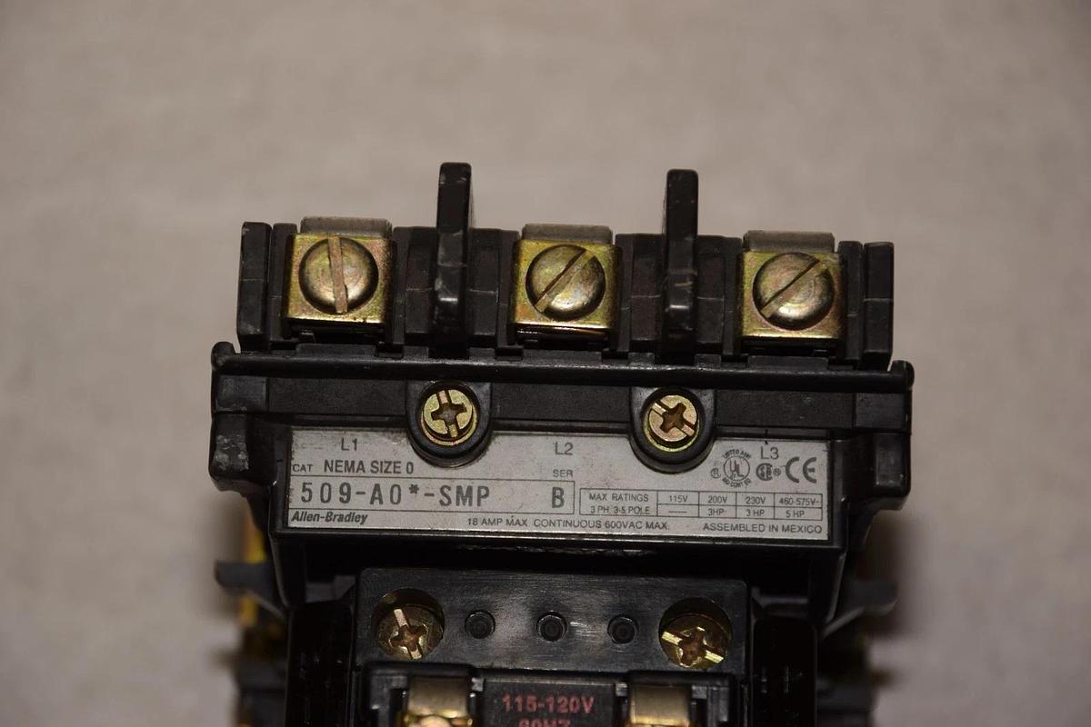 ALLEN BRADLEY 509-A0-SMP 509-A0*-SMP SERIES B 115-120V COIL CONTACTOR NEW