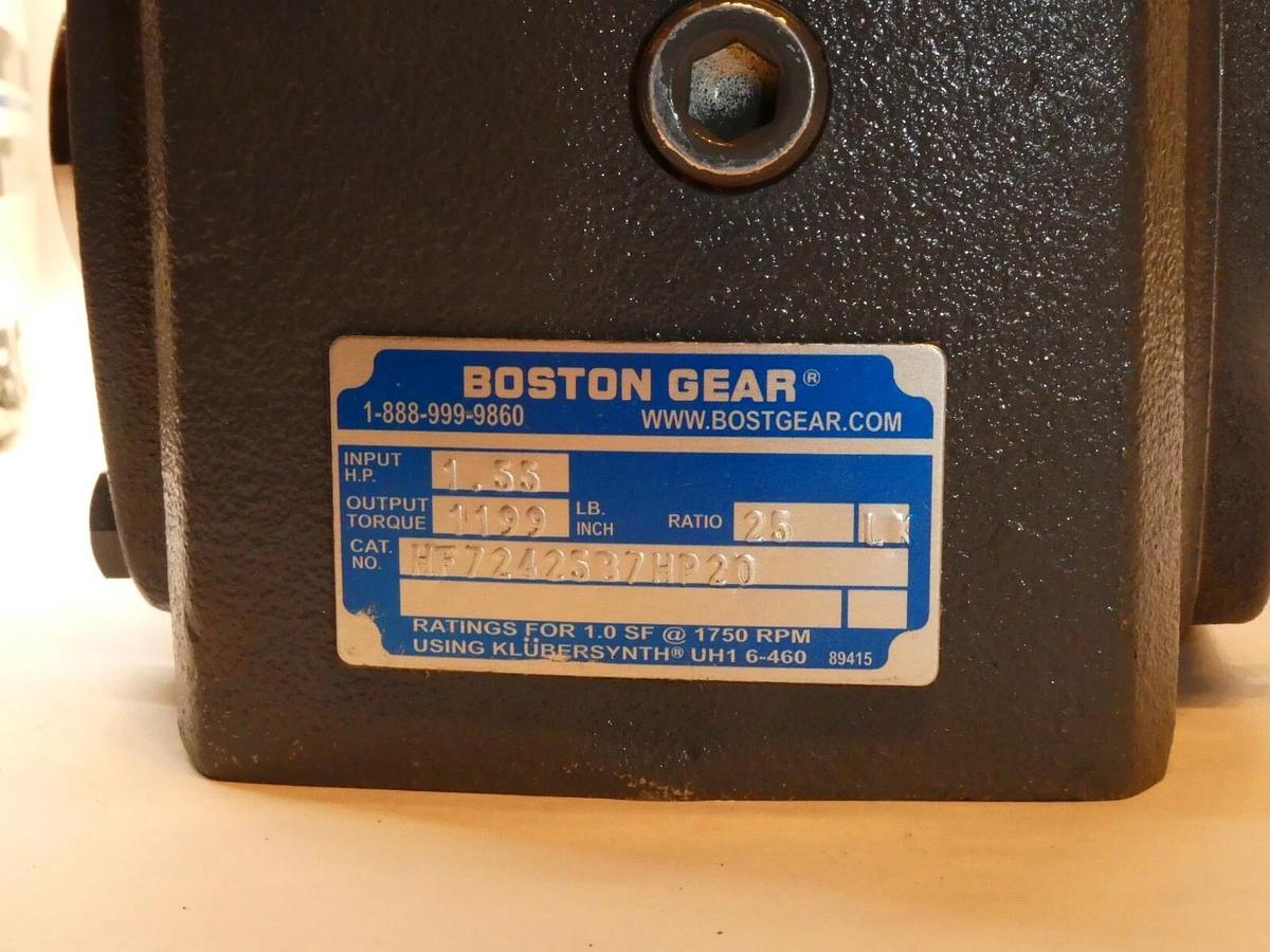 (NEW) BOSTON GEAR HF72425B7HP20 7/8" 1-1/4" 1.55Hp 25:1 Ratio Speed Reducer