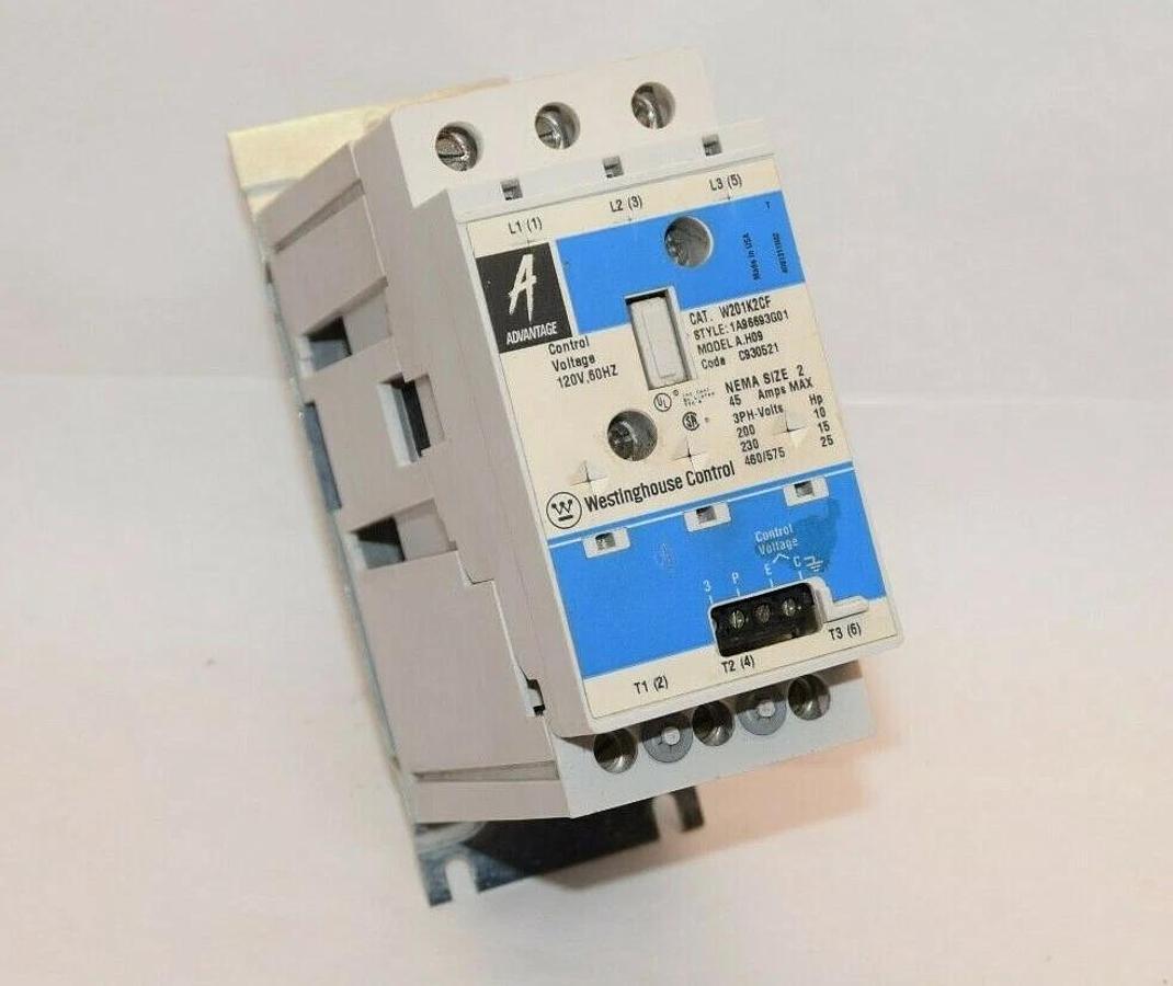 Used WESTINGHOUSE W201K2CF 1A96693G01 A.H09 C930521 Size 2 45A 120V Coil Contactor