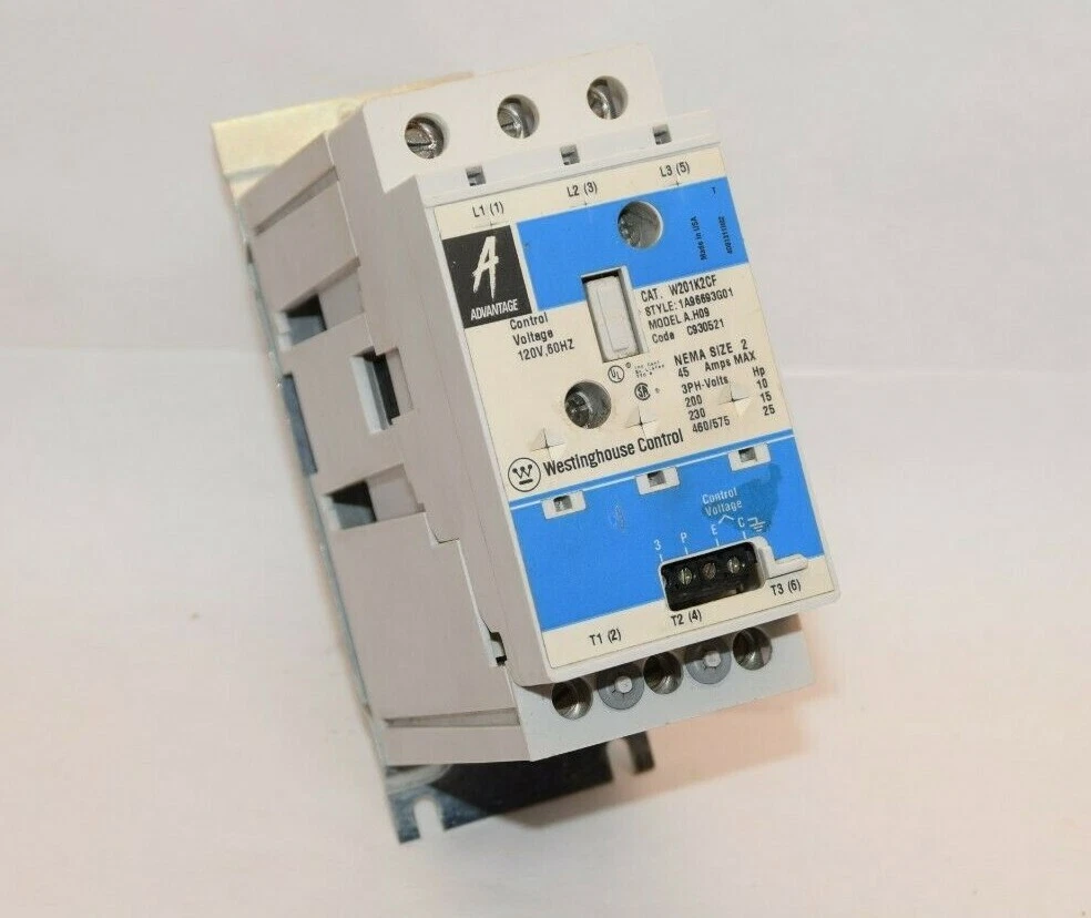 Used WESTINGHOUSE W201K2CF 1A96693G01 A.H09 C930521 Size 2 45A 120V Coil Contactor