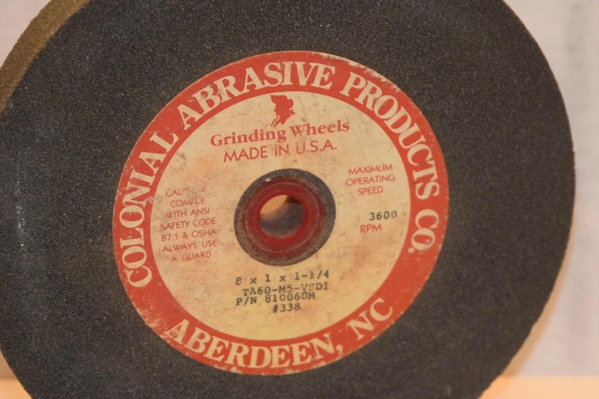 (NEW) COLONIAL ABRASIVE PRODUCTS 810060M 8" TA60-M5-VSD1 Grinding Wheel