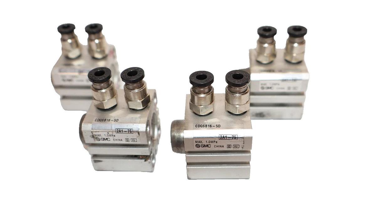 Used SMC CDQSB16-50 , CDQSB1650 1.0MPa Pneumatic Cylinder (Lot of 4)