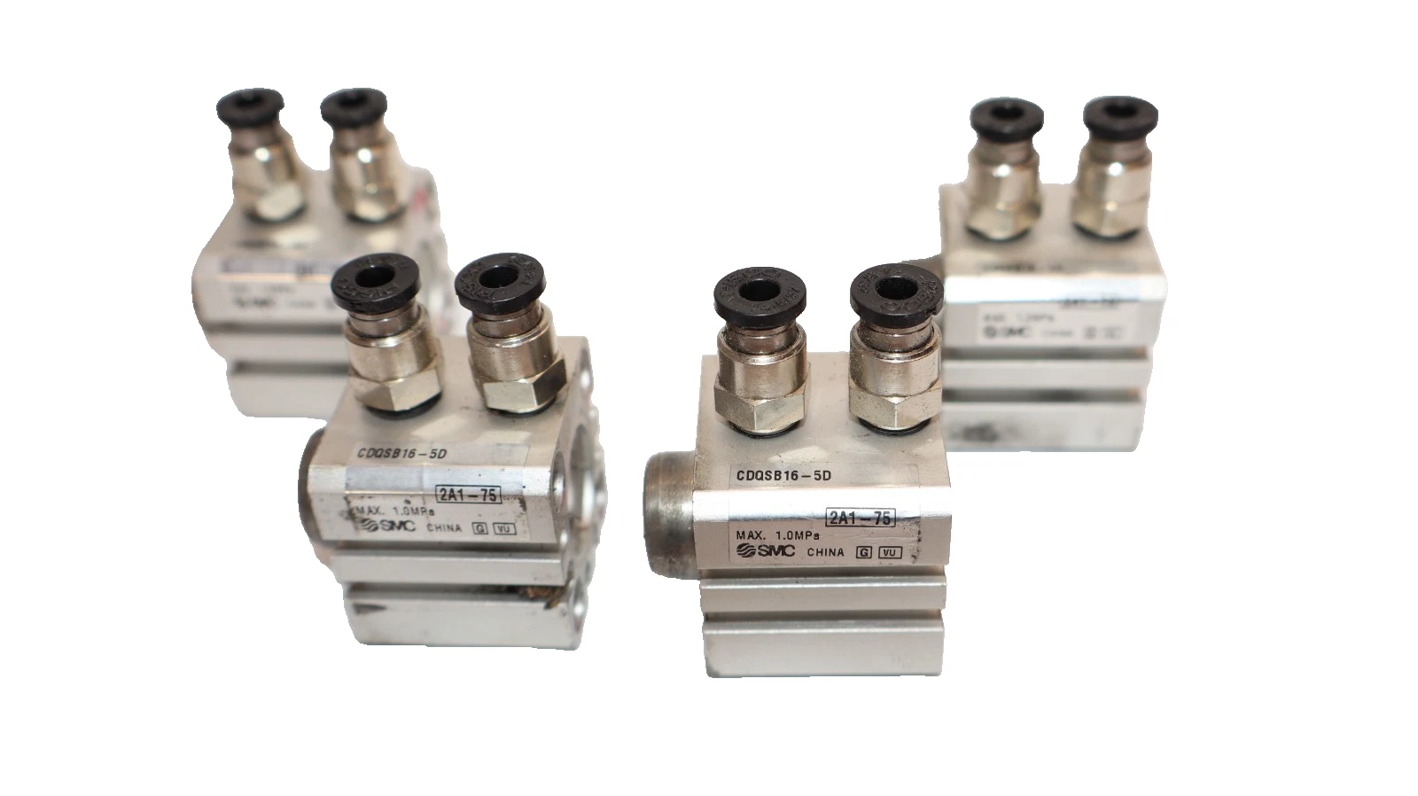Used SMC CDQSB16-50 , CDQSB1650 1.0MPa Pneumatic Cylinder (Lot of 4)