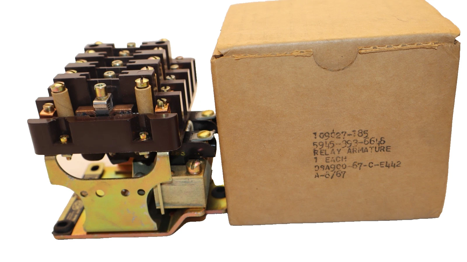 RBM Controls Relay Armature 30Amp 120V coil 109027 5945-393-6648 109027-185 NEW
