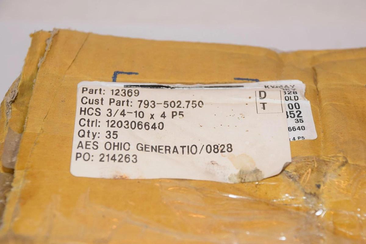 (NEW - Box of 35) FASTENAL HCS 3/4-10 x 4 P5 Grade 5 Hex HD Cap Screw