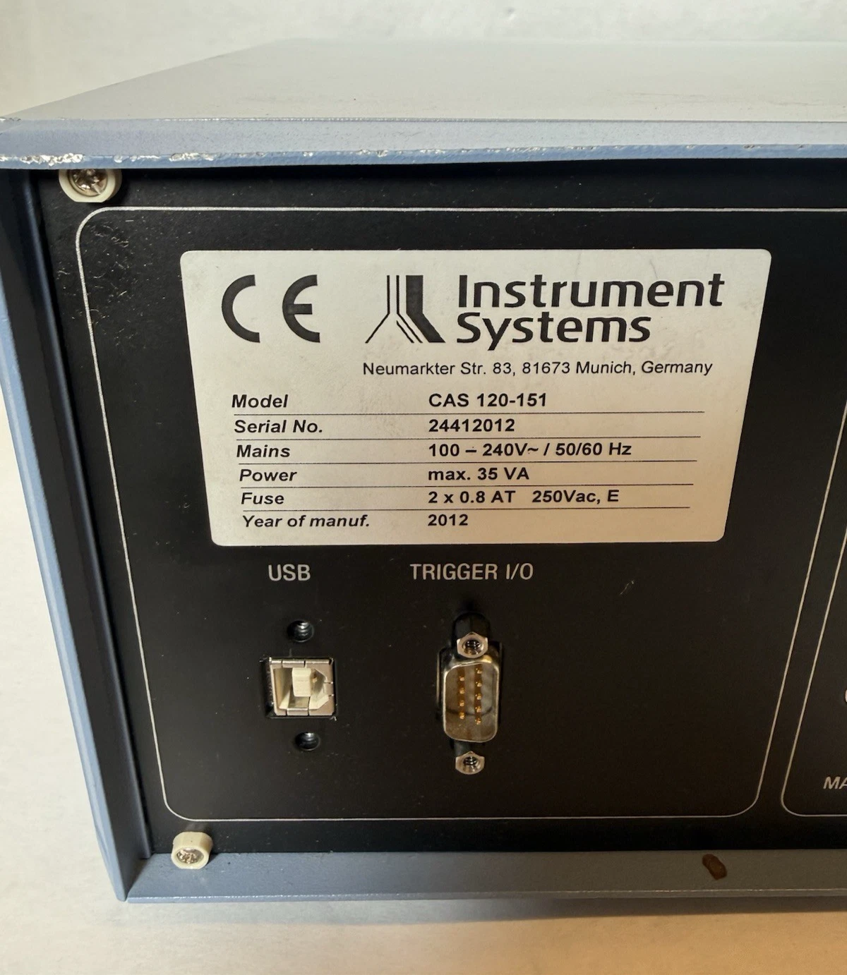 Used Instrument Systems Array Spectroradiometer CAS 120-151 CAS120151 CAS 120
