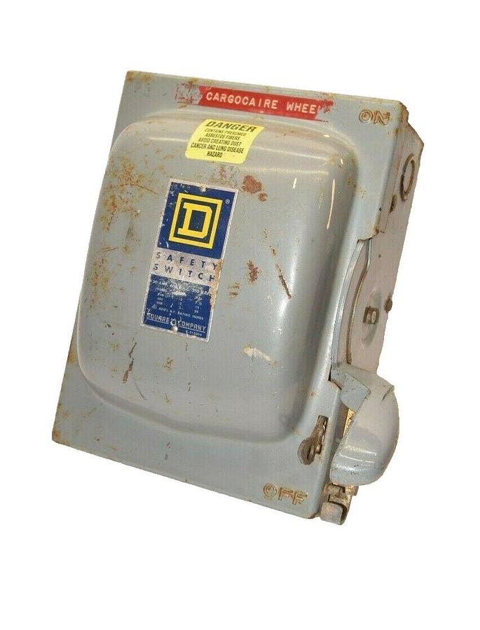 Used SQUARE D HU-361 HU361 Series D1 30A 30 Amp Disconnect / Safety Switch