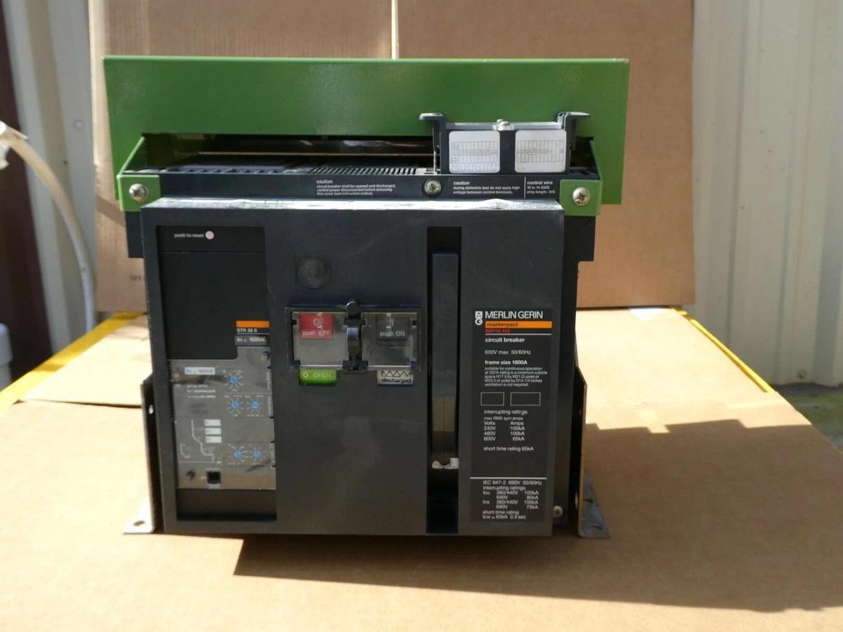 Used Merlin Gerin MP16H2 1600A  Masterpact Circuit Breaker 1600 Amp w/ Shunt MP16 H2