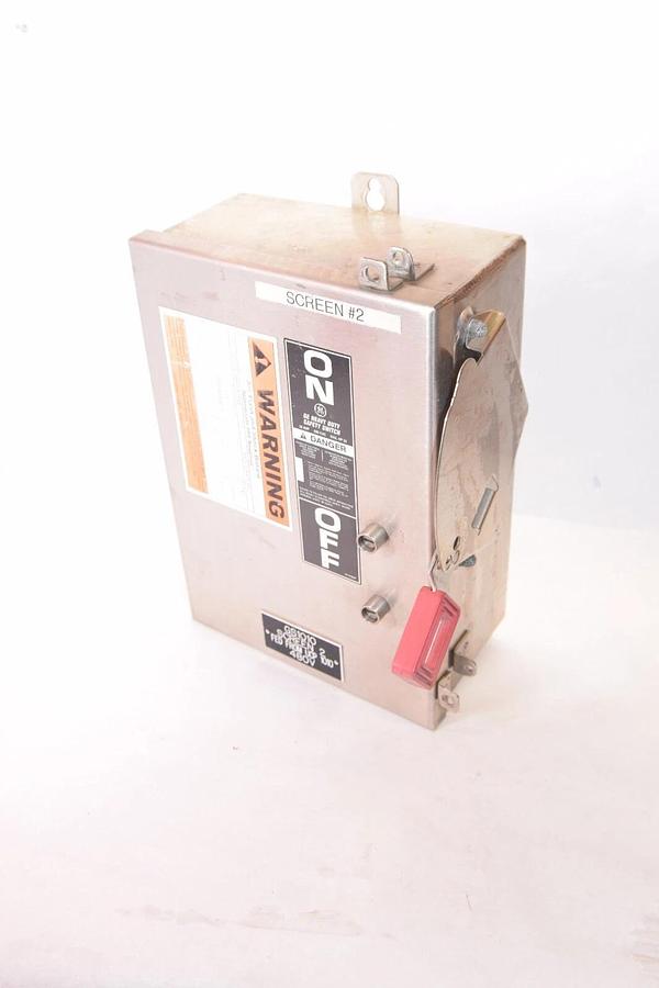 Used GE GENERAL ELECTRIC TH3361SS316 Model 1 30A Amp 600V Safety Switch W/ 20Amp Fuse