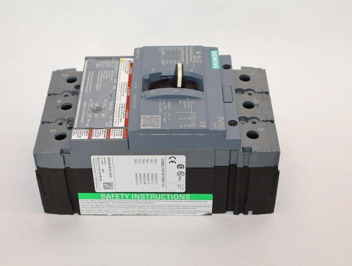 Siemens  3VA5 HFAS Circuit Breaker 250A 250 Amp 3VA5225-6EC31-0AA0 250H 3p NEW