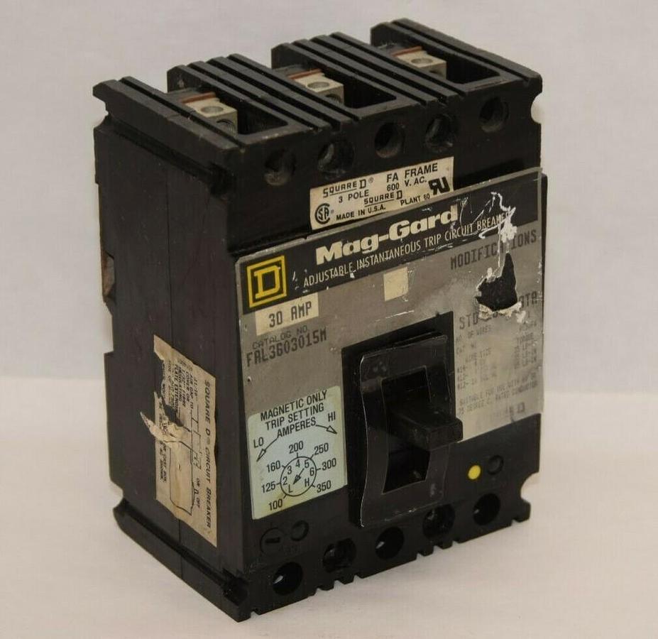 (NEW) SQUARE D FAL3603015M 30A 30 Amp A 3P 600Vac 1Ph Mag-Gard Circuit Breaker