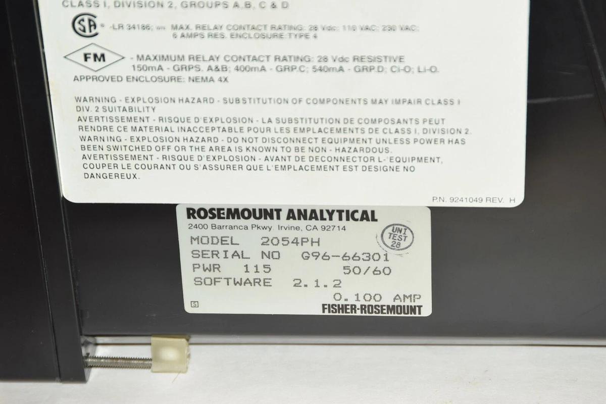 (New) Rosemount PH Analyzer 2054PH  115 VAC